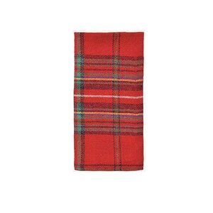 Christmas Red Plaid Fabric Napkins Country Cabin Lodge Cotton Poly Set of 4